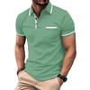 2025 Color Block Tasche Herren Sommer Casual Polo Sweatshirt