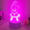 Pink Sexy Girl 3D LED Night Light, USB Power Supply, Bedroom Bedside Table Desktop Decoration, Birthday Holiday Gift Light