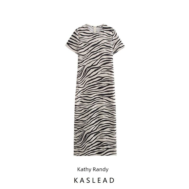 Kaslead New Arrival Women's Clothing Fashion Style Fashion Silm Animal Pattern Print Dress 8252071