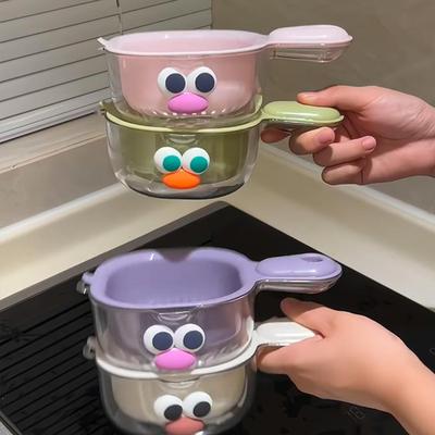 2PCS/Set 2 In1 Duckbill Handle Draining Basket Straining Fruit Drain Basket Washing Double Basket Dishwashing Fruit Tools