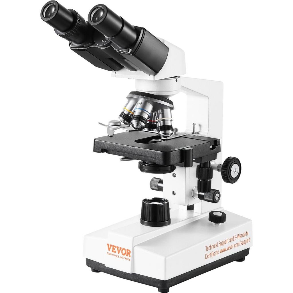 Binocular Compound Microscope 40X-2500X Two-Layer Mechanical Stage