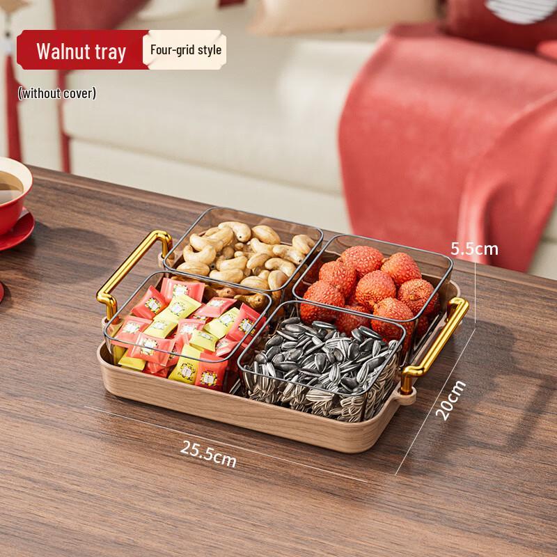 Four-Grid Divided Snack Tray