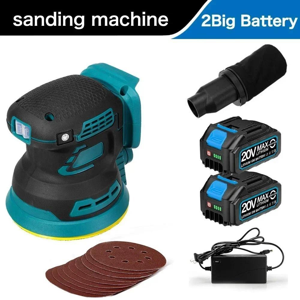 3-speed Portable Adjustable Polisher Tool Brushless Electric Random Orbital Sander Car Paint Care Rust Removal Polishing Grinder