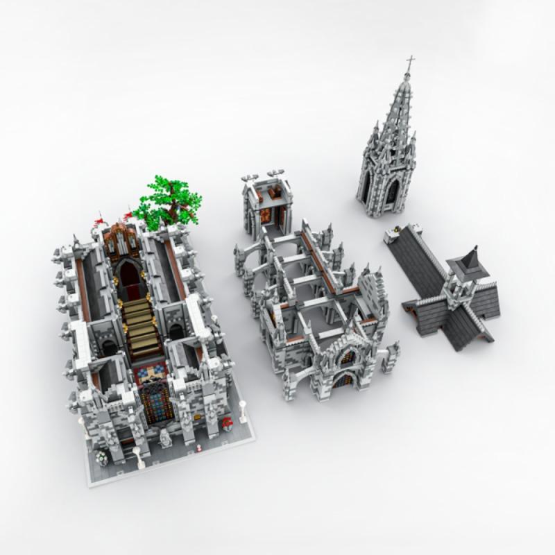 Medieval Cathedral Building Blocks Set Architecture Street View castle Model DIY Puzzle Toys for Children Birthday Gift
