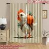 2D flat printing 2pcs Party Curtains Cute Chicken Carrying Pumpkin Digital Printed Polyester Drapes Festive Curtains Perfect for