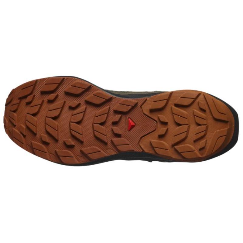 SALOMON Elixir Slip-Resistant Water-Resistant Mid-Top Hiking Shoes Men's Olive Green Sneakers L47560300