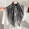 Qiandongge Camellia Cotton and Linen Small Square Scarf Silk Scarf New Women's Thin Imitation Velvet Shawl Scarf Headscarf Scarf