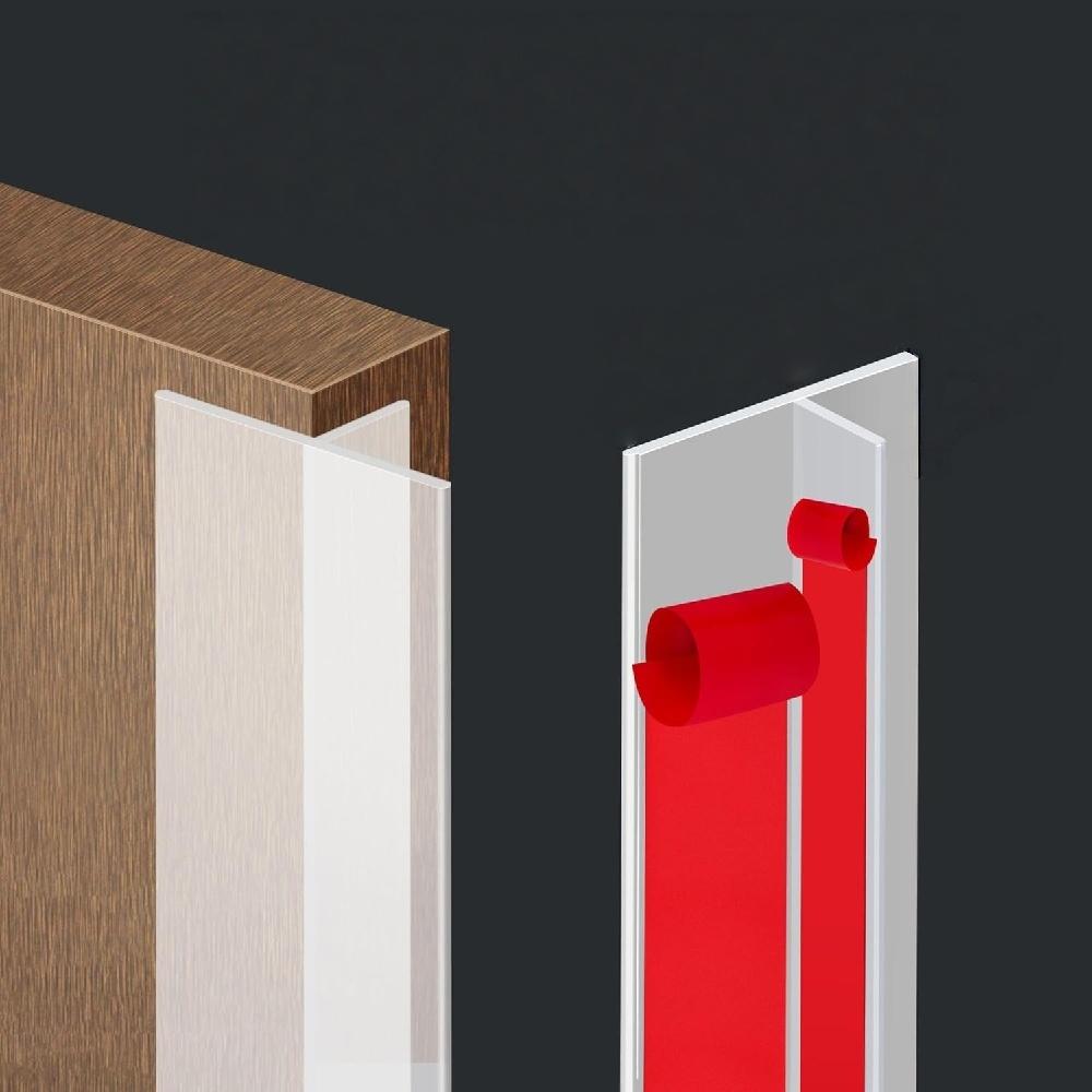 1pc 1m/3meters Silicone T-Shaped Door Draft Stopper Windproof Weather Stripping Self-adhesive Seal Strip Side of Door Frame