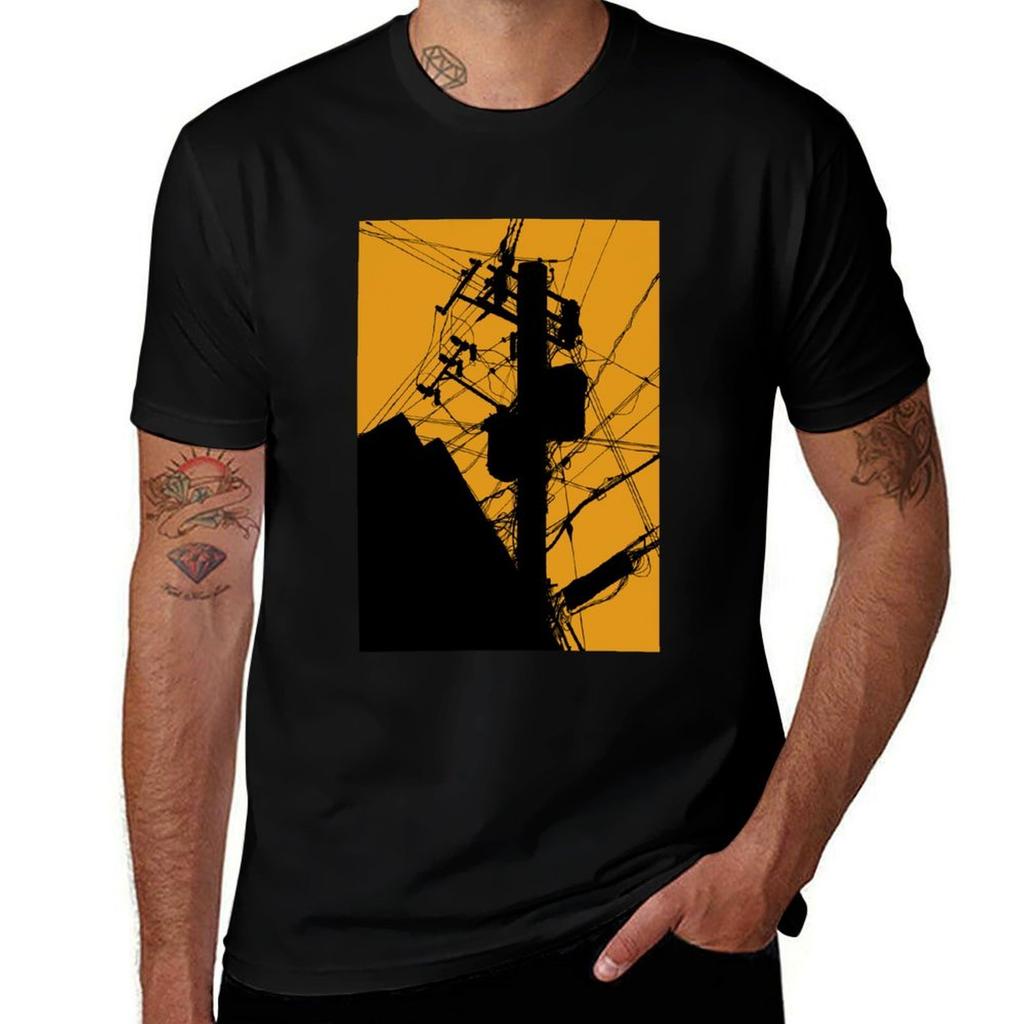 Power Lines Tshirt Minimalist Graphic Tee Shirt