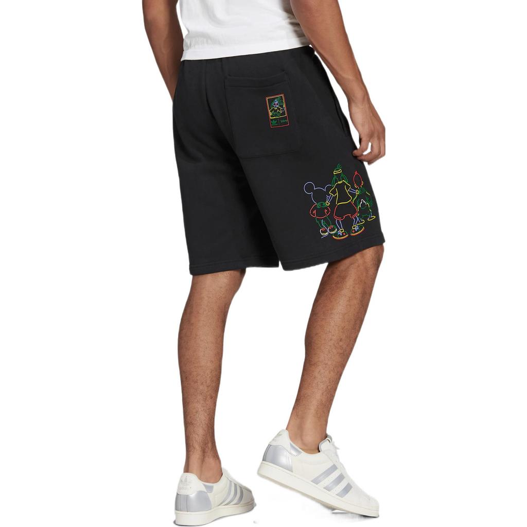 Adidas Originals Trefoil Mickey Mouse Cartoon Print Straight Leg Sports Shorts Men Shorts Black HF4930