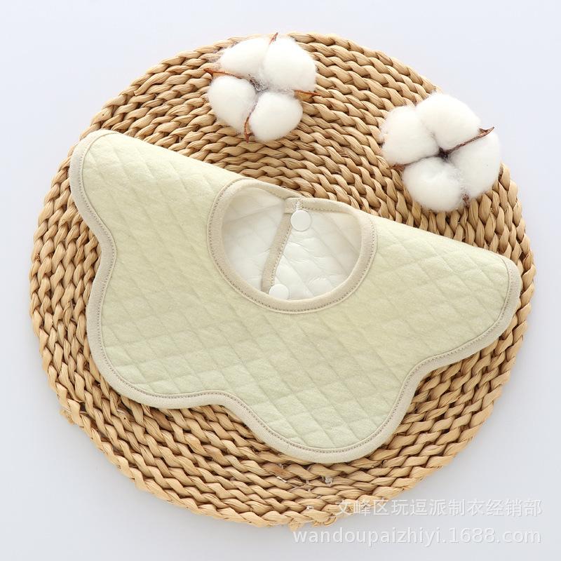 Neugeborenes Baby Farbe Baumwolle Einfache Baumwolle Warm Speicheltuch Lätzchen 360 Grad Baby Blütenblatt Lätzchen Männliches und Weibliches Baby Fütterungs Schürze Lätzchen