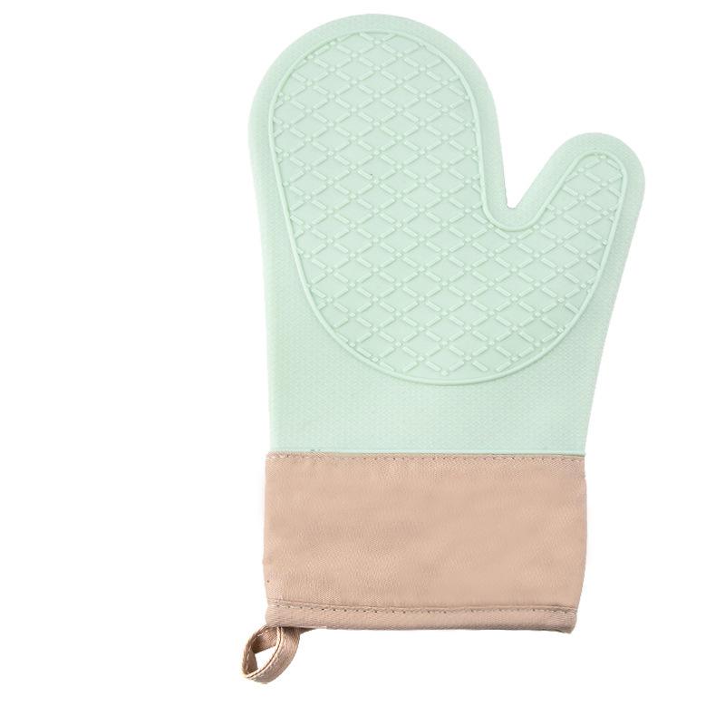 Silicone Heat-Resistant Diamond Quilted Anti-Scald Oven Gloves with Cotton Padding