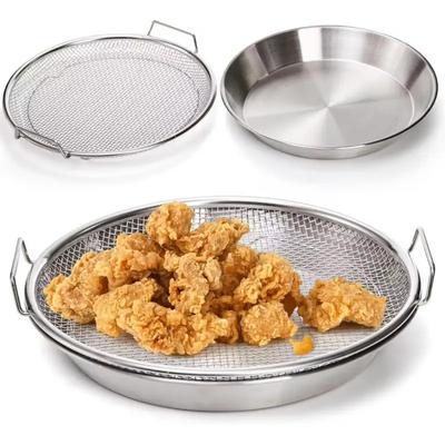 Stainless Steel Circular Food Filter, Sieve, Basket, Easy To Clean In Home Kitchen, Long-lasting Drainage, Compatible with Fryin