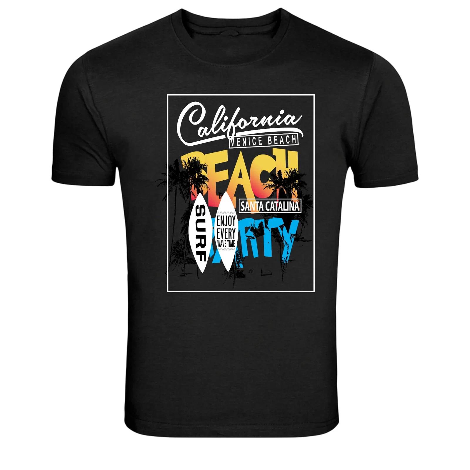 California Venice Beach Surf City Graphic T-Shirt M