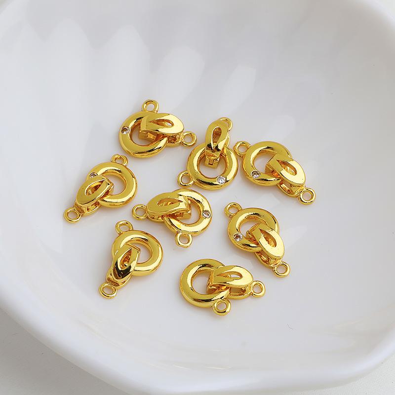 Zapięcie perłowe 14K Gold-Filled z ochroną koloru i cyrkoniami do tworzenia biżuterii