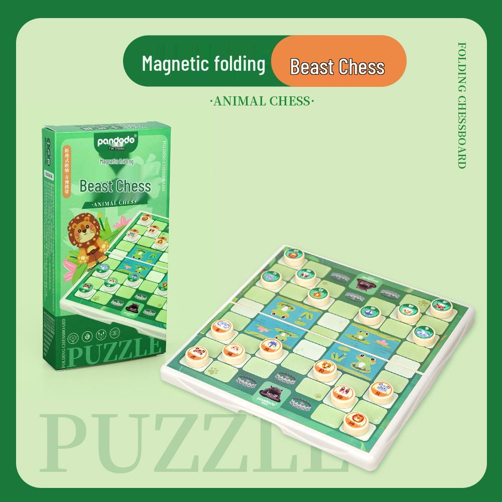 

Магнитная головоломка «Крестики-нолики» от Пань Дуодуо - Складные шахматы и развивающая коробка для хранения для детей