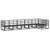 Garden Sofa Set with Cushions 6 Pcs Black Aluminum