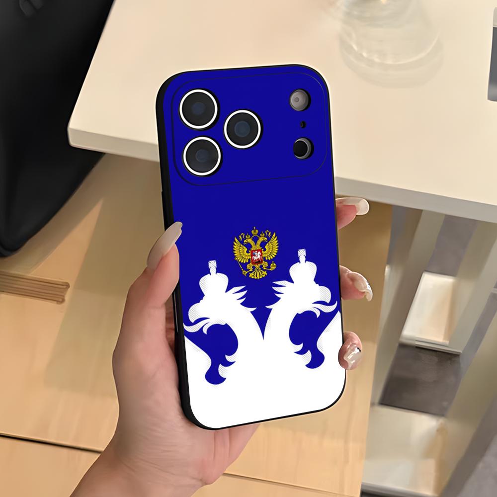 Russia Flag Phone Case For IPhone 17 Air 16 E Pro Max 15 14 13 Mini 12 Pro 11 Max Plus Black Soft Shell