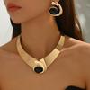 Minimalist And Fresh Jewelry Set: Diamond-Inlaid, -Designed Collarbone Chain, Versatile Earrings