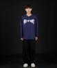 ASTRAL PROJECTION Out Of Body Oversized Long Sleeve T-Shirt_Navy