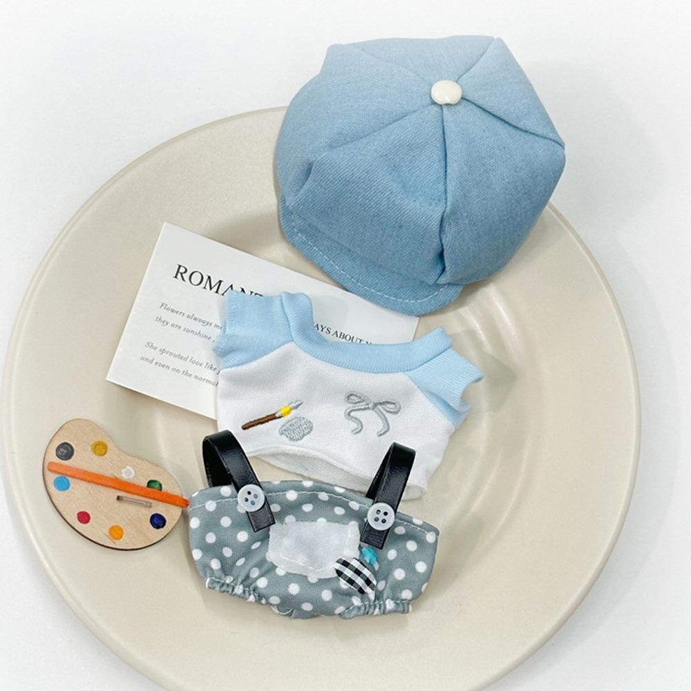 Little Painter Doll Clothes Outfit Cowboy Hat Doll Clothes Set  10cm Cotton Doll