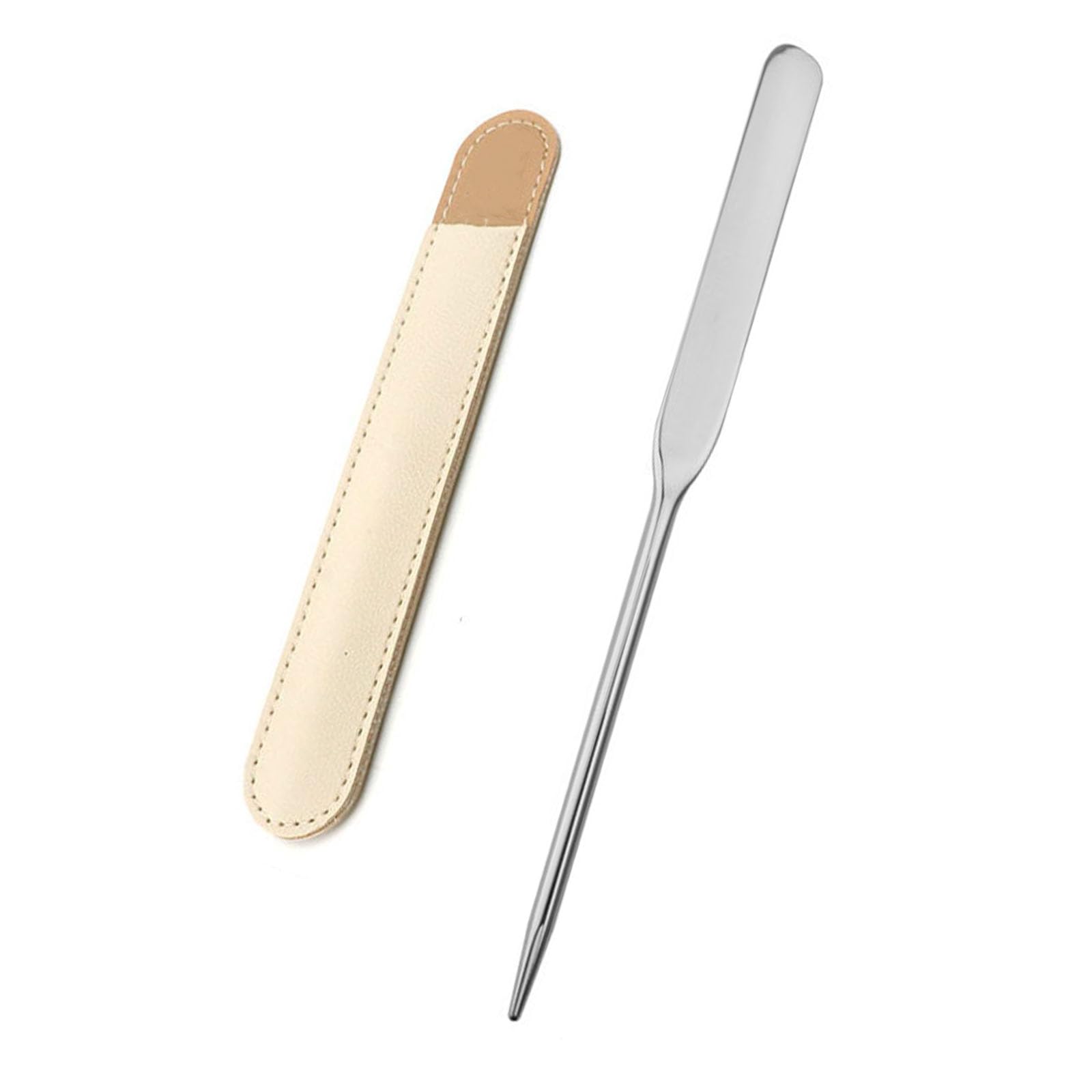 FamGift Stainless Steel Foundation Mixing Makeup Application Nail DIY Craft Multipurpose Beauty Makeup Cosmetic Mixing Stick Double-Ended Spatula,