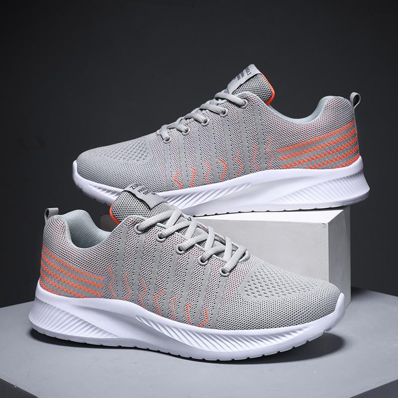 

2025 autumn fly-woven mesh breathable men s shoes soft-soled shock-absorbing sports shoes men s casual large-size running shoes trendy men 45