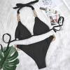 2021 Kryształowy Diamentowy Metalowy Strój Bikini - Seksowna Europejska i Amerykańska Odzież Kąpielowa
