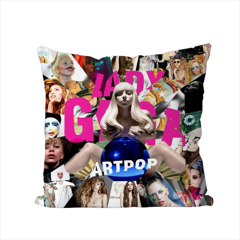 

Singer Lady Gaga Pillow Case For Car Sofa Decorative Home Doublesided Print Plush Square Throw Pillow Cushion Cover 30x30cm