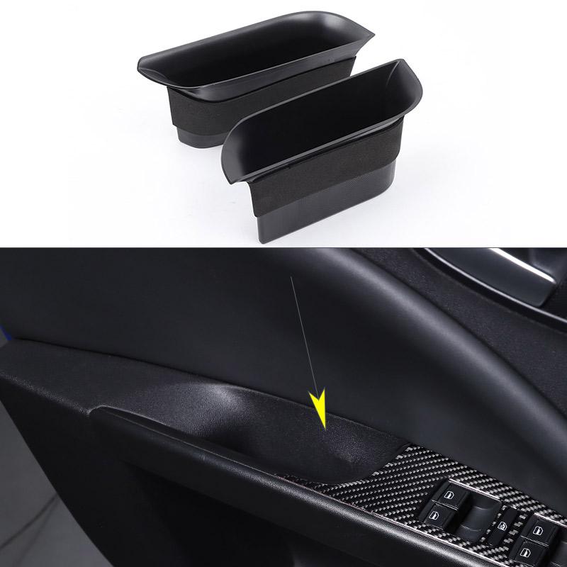 ABS Black For SEAT Leon 2008-2012 Car Front Door Inner Handle Storage Box Multi functional Storage Box Car Interior Accessories