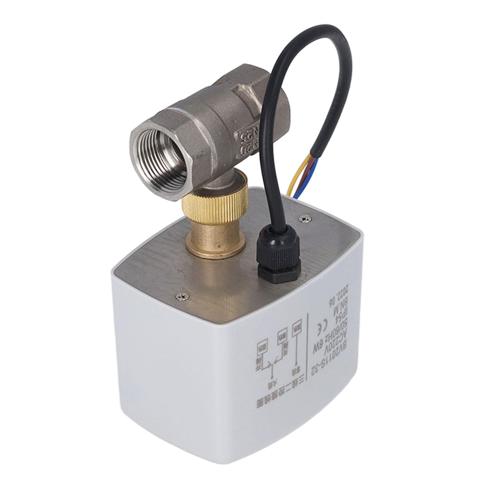 

Motorized Ball Valve 3 Wire 2 Control Noiseless Stainless Steel Body DN20 Electrical Ball Valve 3 4in AC220V