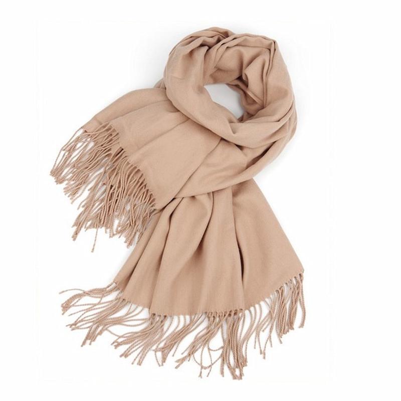 Women s Grey Cashmere-Feel Tassel Scarf - Warm Winter Shawl for Him  Her. 200cm