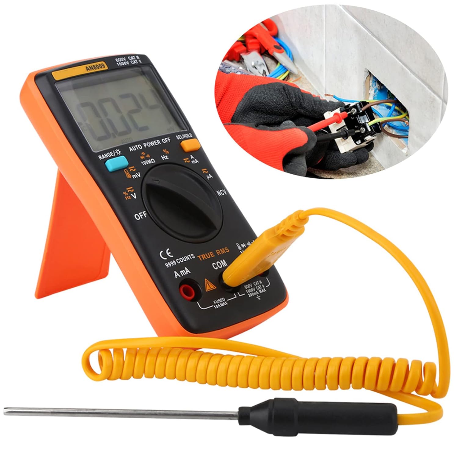

AN8009 Digital Multimeter 1Pcs 9999 Count Voltmeter for Voltage Current Continuity Testing United States