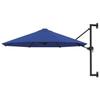 VidaXL Wall-mounted Parasol with Metal Pole 300 Cm Blue