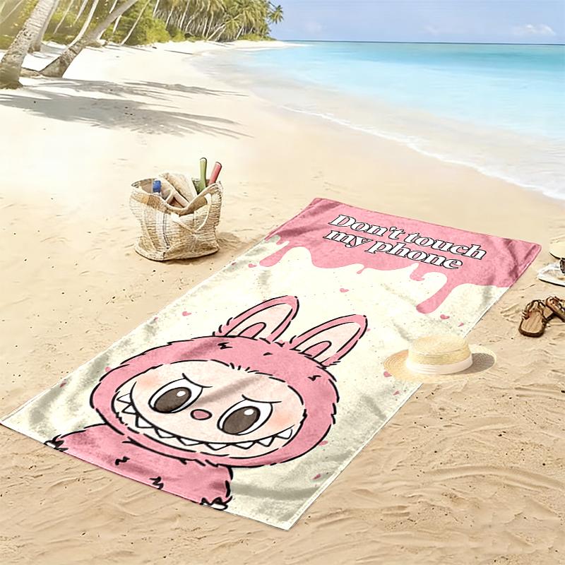 1pc LABUBU Beach Towel, Outdoor Beach Towel Ideal Beach Necessities and Vacation Items