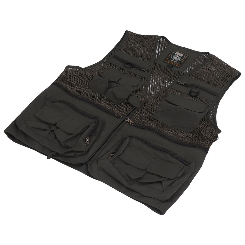 Fishing Vest Breathable Quick Drying Multi Pockets Mesh Work Waistcoat for Men Photography Cycling Hiking L