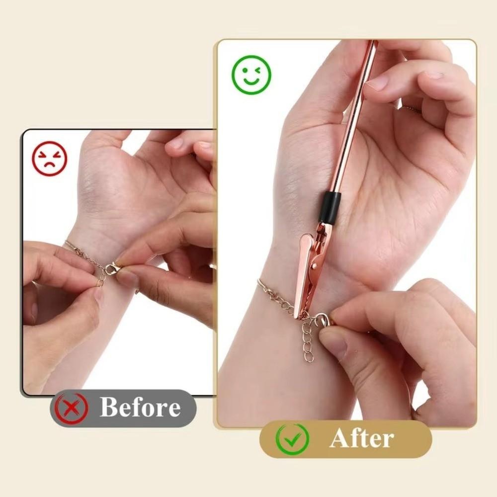 Metal Jewelry Helper Alligator Clip Bracelet Pliers Fastening and Hooking Bracelet Tool Necklace