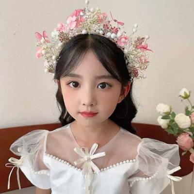 Beads Girls Garland Bohemia Style Flower Headdress Butterfly Fairy Hair Hoop Photography Headwear