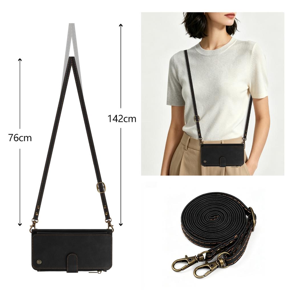 Wallet Case For OPPO Reno 16 16F 15 15F 14 14F 13 13F 12 12F 11 11F 10 Pro Max 6 5 5F 4 4F Lite Cover Zipper Crossbody & Clutch, 9 Card Slots