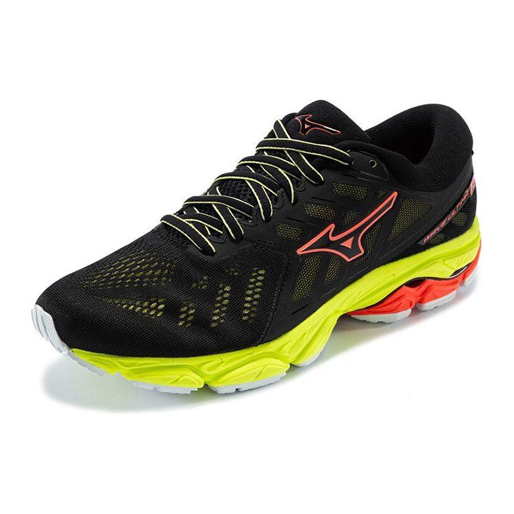 Mizuno Ultima 11 Durable Fabric Synthetic Leather Breathable Cushioning Low-Top Running Shoes Women Sneaker Black Yellow J1GD190909