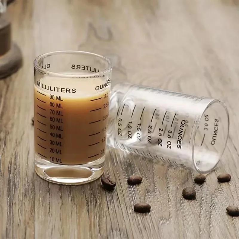 Shot Glass Measuring Cup 3OZ/90ML 4OZ/120ML Liquid Heavy High Espresso Glass Cup kitchen tool