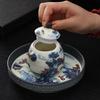 180ml Blue And White Landscape Pattern Retro Glazed Teapot Chinese Ceramic Tea Kettle Tea Ceremony Tea Maker Kung Fu Tea Pot