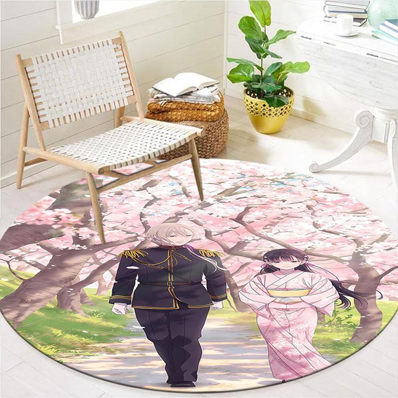 My Happy Marriage Round Area Rug,Carpet Rug for Living Room Bedroom Sofa Playroom Decor,Non-slip Floor Mat