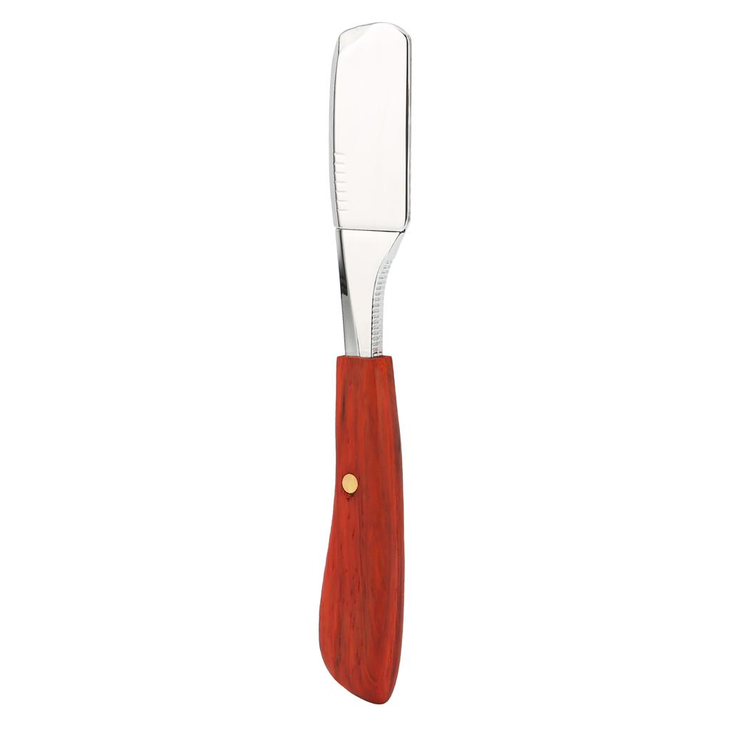 Men Straight Edge Shaving Blade Holder Wooden Handle Vintage Manual Blade Holder for Hair SalonBright Silver