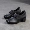 Johnature Retro Dame Hæler Sko Casual Ekte Skinn Pendler Allsidige Dame Slip-on Sko