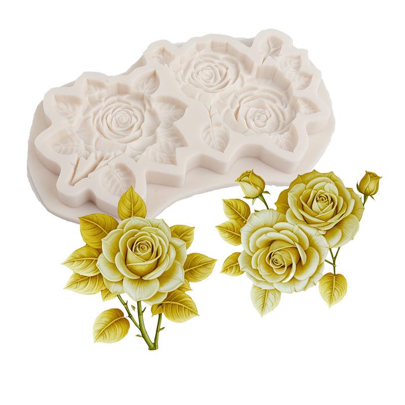 

Flowers Leaves Silicone Sugarcraft Mold Chocolate Cupcake Baking Mould Fondant Cake Decorating Tools серый