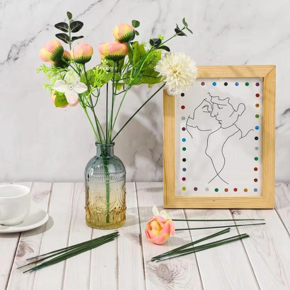 100Pcs Crafts Flower Stem Iron Wire DIY Handmade Rose Stem Artificial Flower Stem  Home Decor