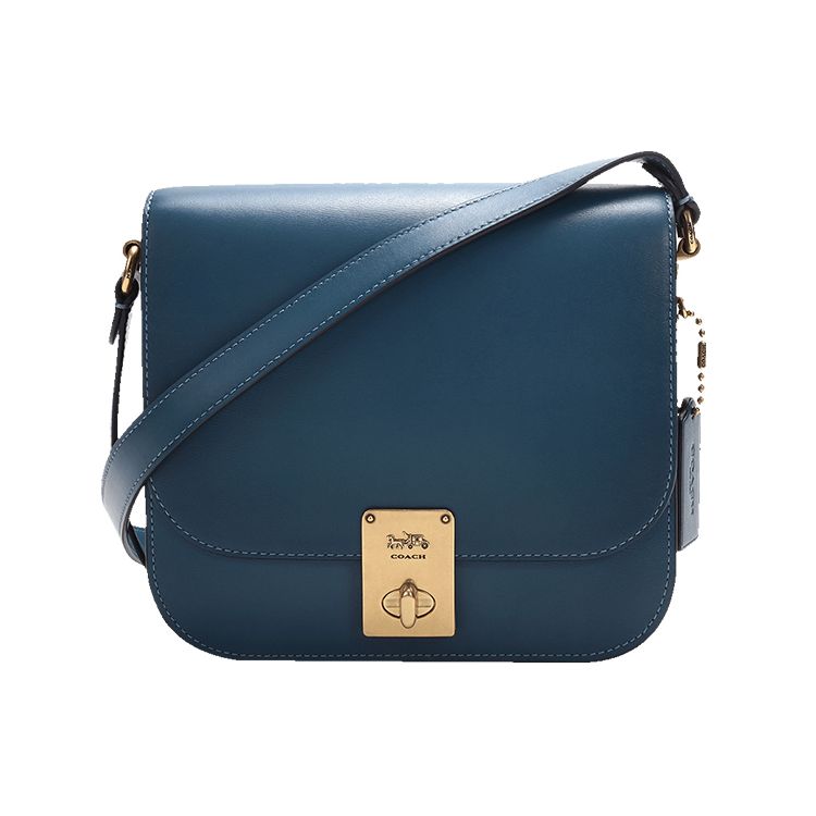 Coach Hutton Saddle Leather Shoulder Crossbody Bag Women bags Light-Blue 4280-B4QUI Basic Set (Bag+Dust Bag)