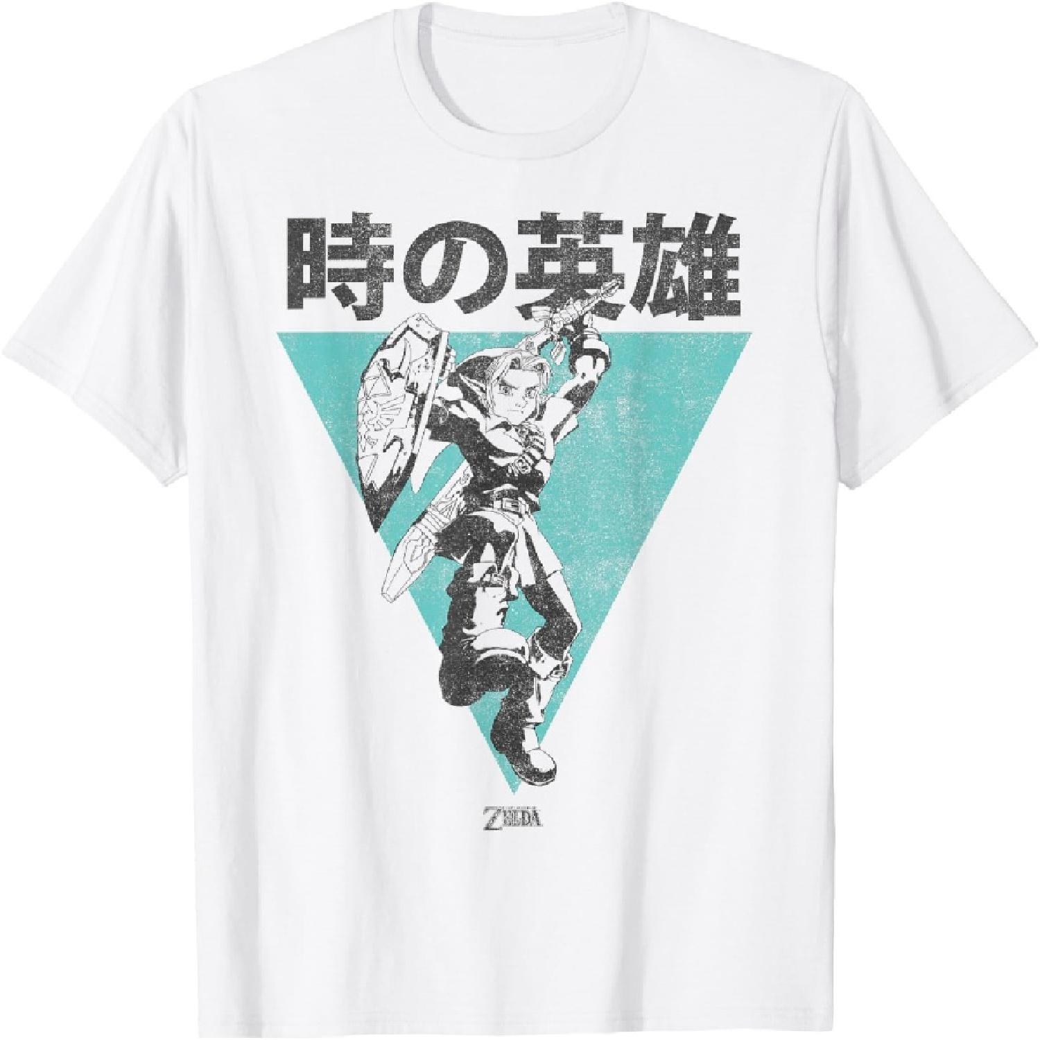 

Nintendo Legend Of Zelda Link Kanji Triangle Poster T-Shirt XXXXXL білий