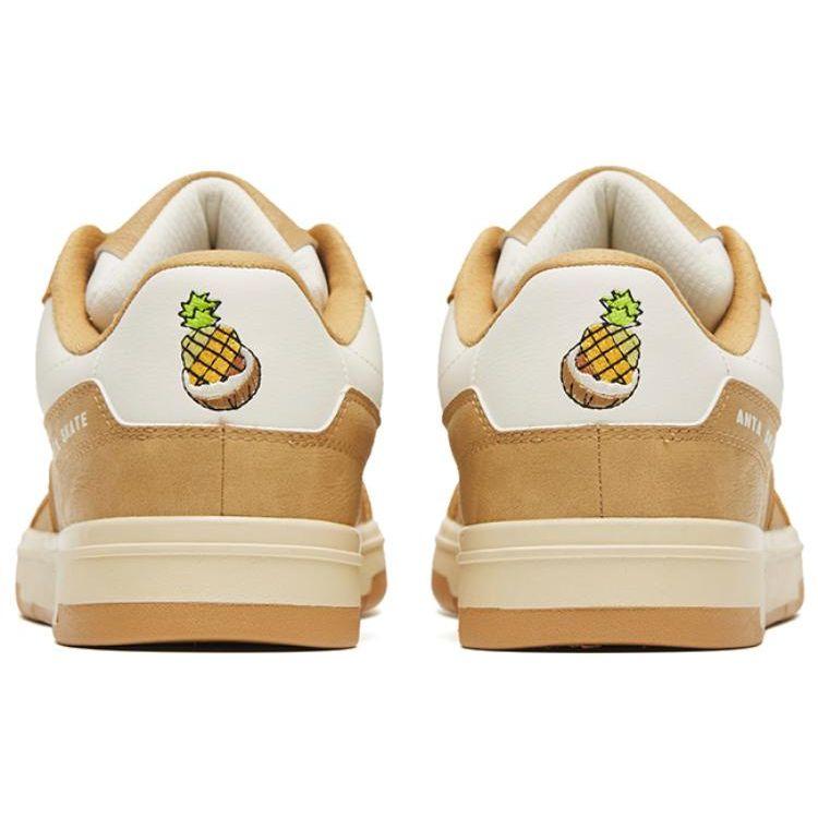 Anta Aoyu Trendy Casual Lightweight Durable Low-Top Skate Shoes Women Sneakers Brown White 122248090S-2